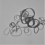 Assortment of elastic bands in monochrome