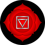 Red four-petal lotus representing the base or root chakra