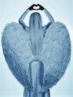 Back view of an angel signifying love and protection